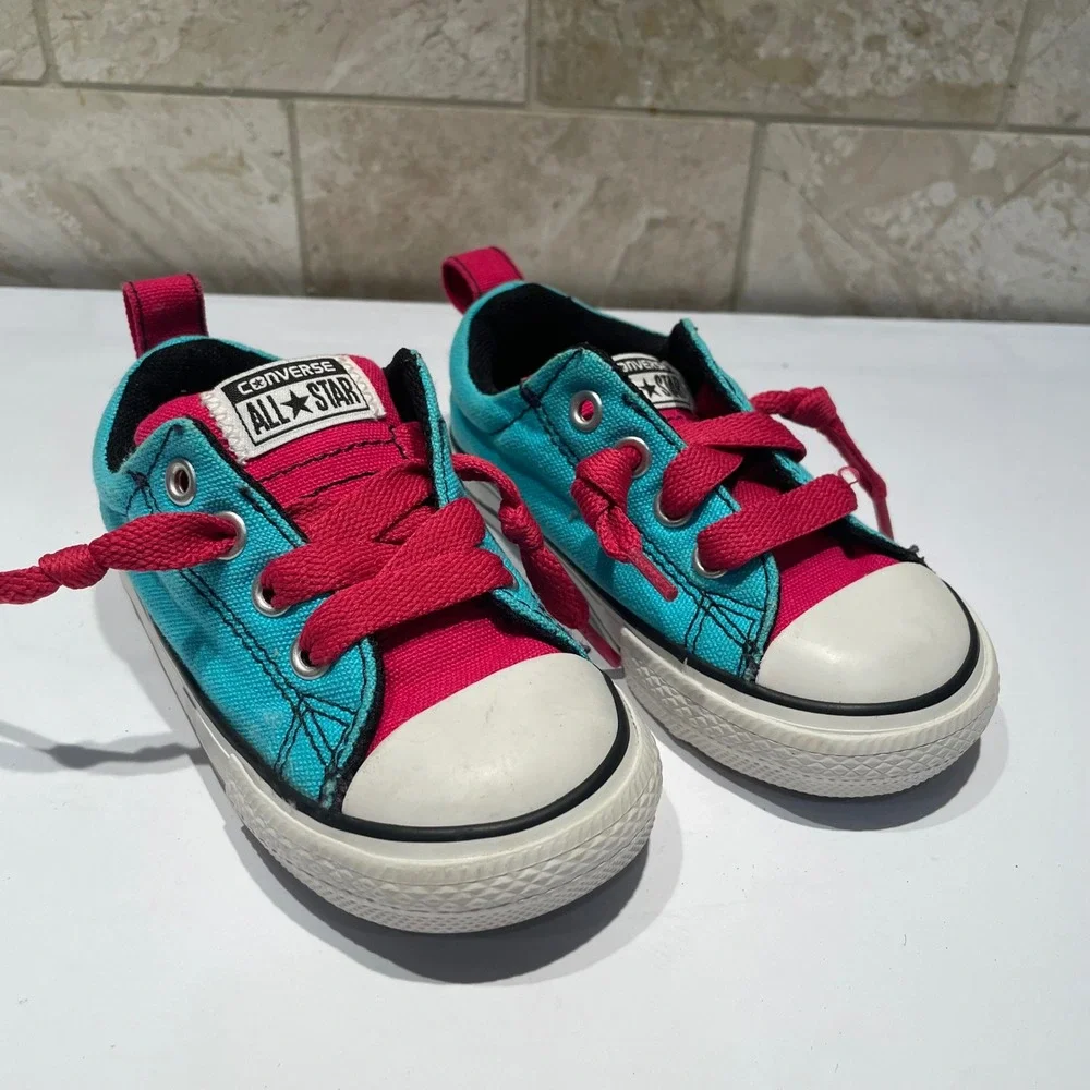 Converse Chuck Taylor All Star Teal Pink Infant Sneakers‎ 747663F Size 6 US